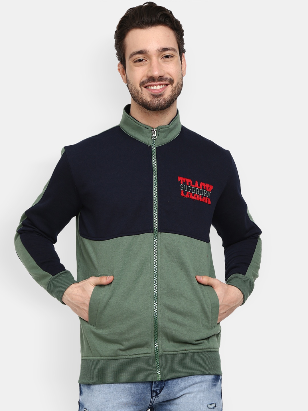

V-Mart Men Olive Green Sweatshirt