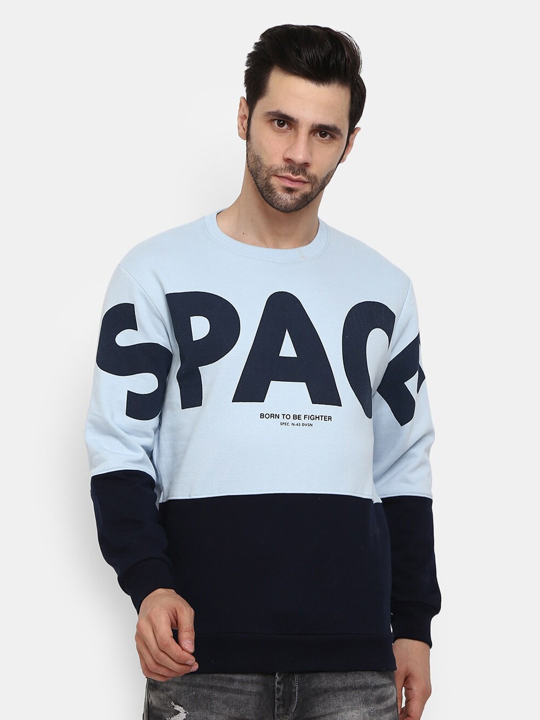 

V-Mart Men Blue Printed Sweatshirt