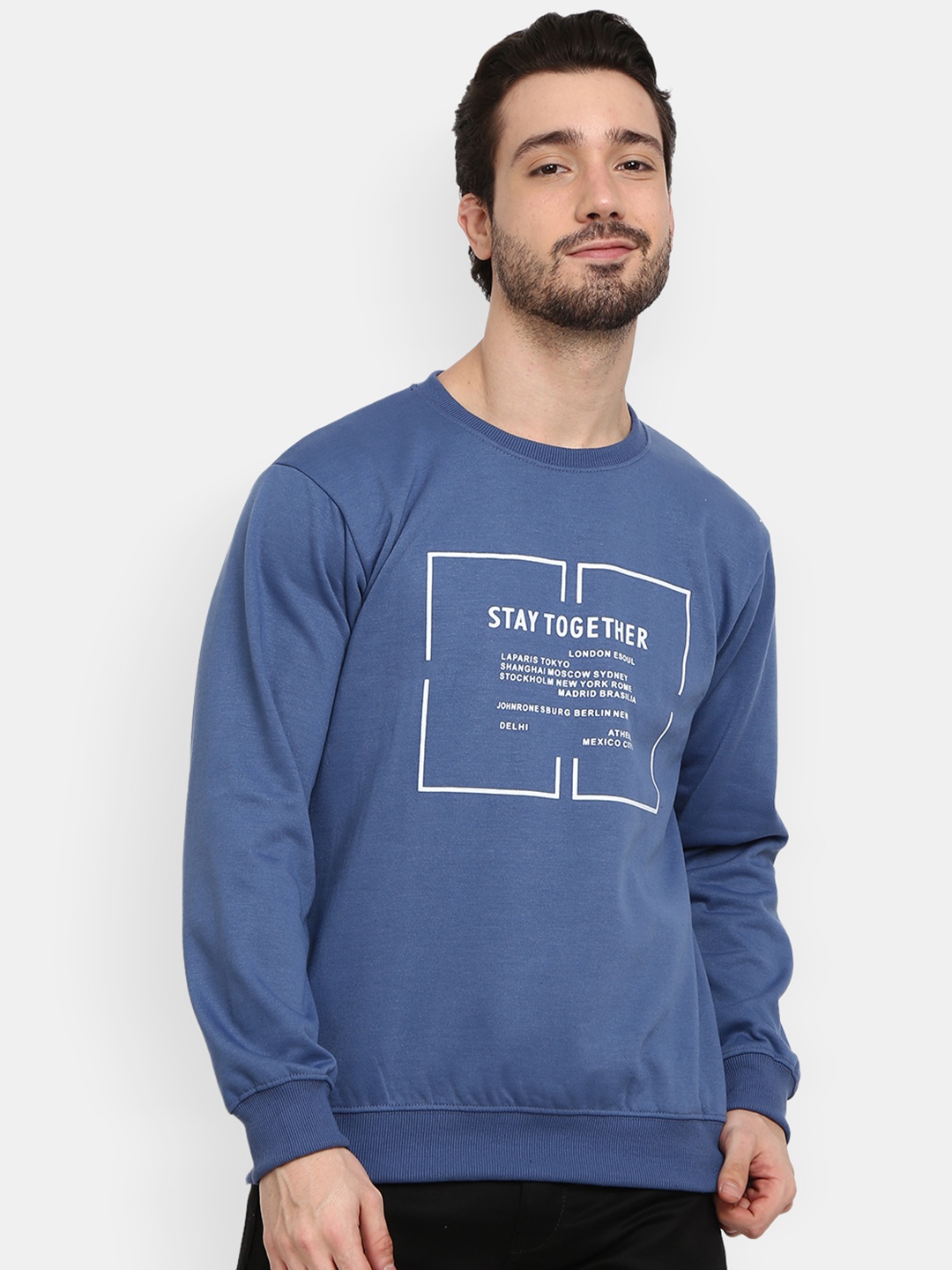 

V-Mart Men Blue Sweatshirt