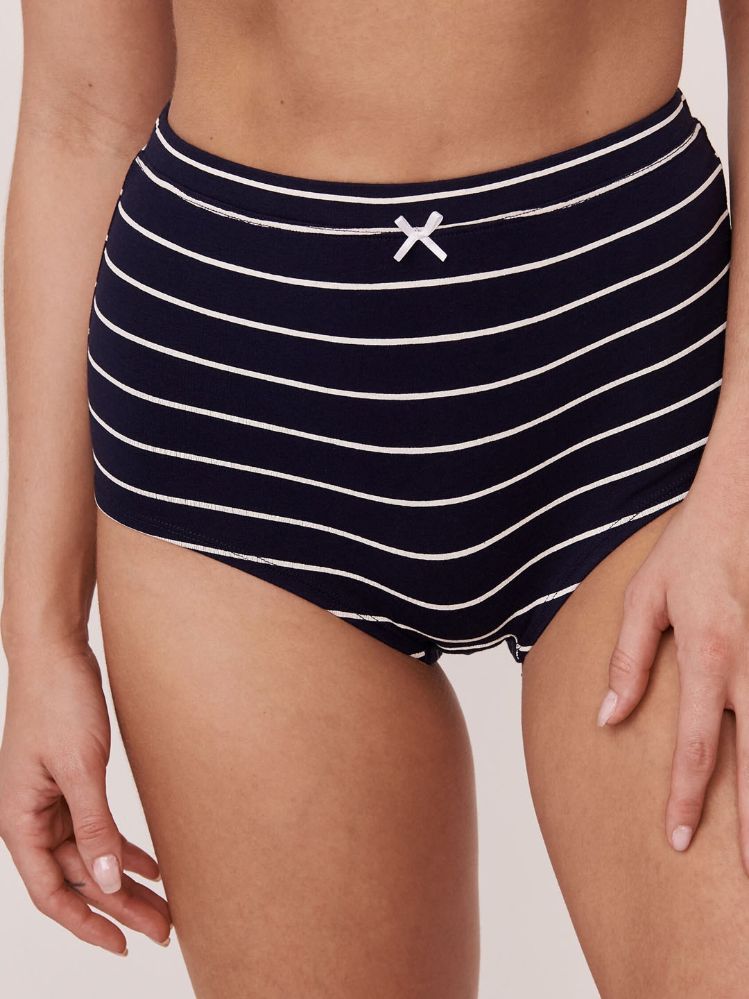 

La Vie en Rose Women Blue Striped Cotton Briefs