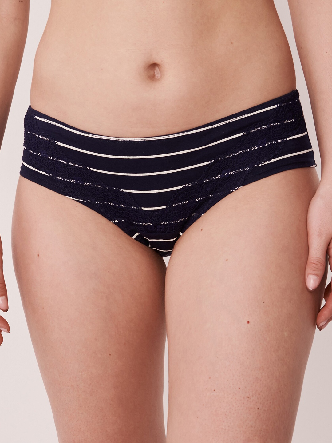 

La Vie en Rose Women Blue Striped Hipster Briefs 20100173-P40117
