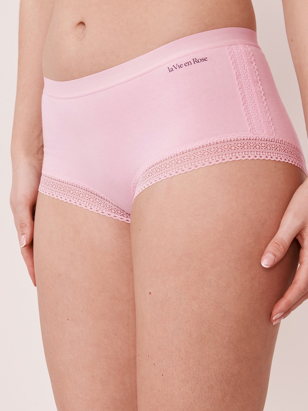

La Vie en Rose Women Pink Solid Cotton Boy-Shorts Briefs