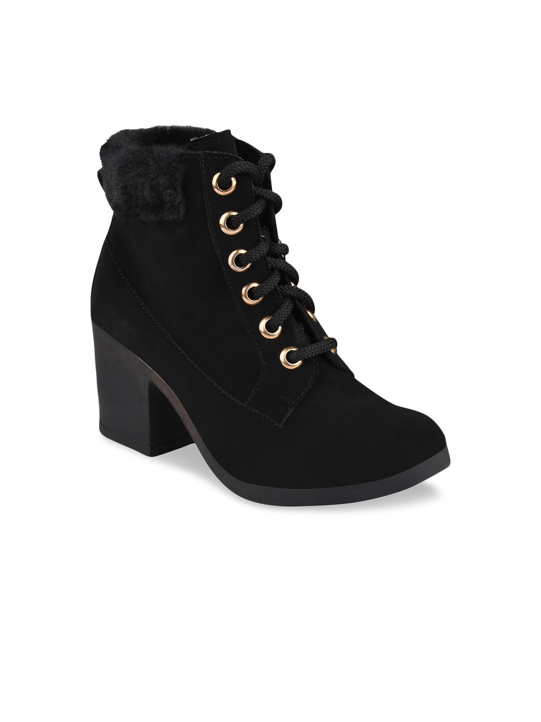 

Shoetopia Women Black Solid Regular Boots