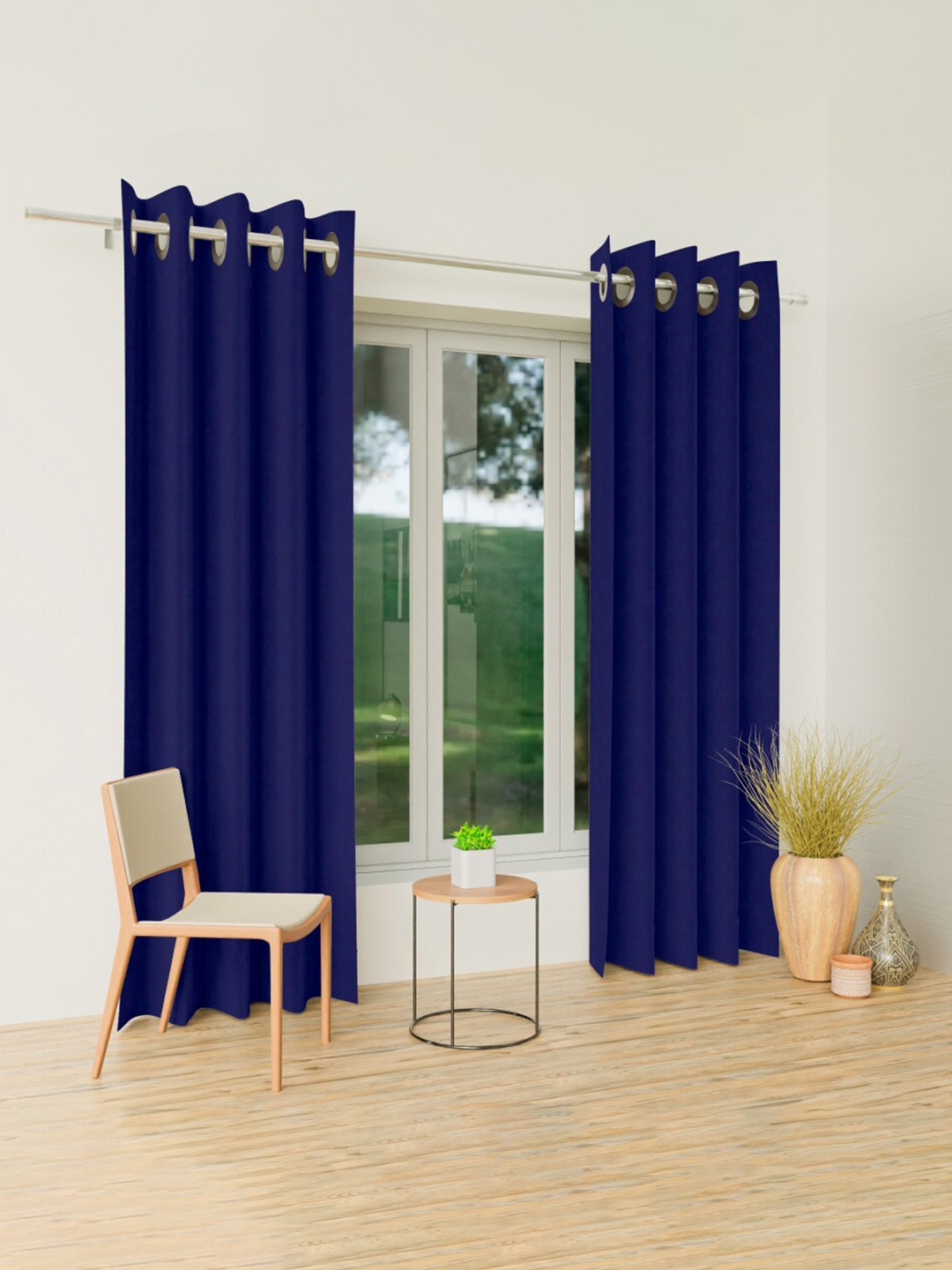 

CURIOUS LIFESTYLE Blue Set of 2 Room Darkening Window Curtain