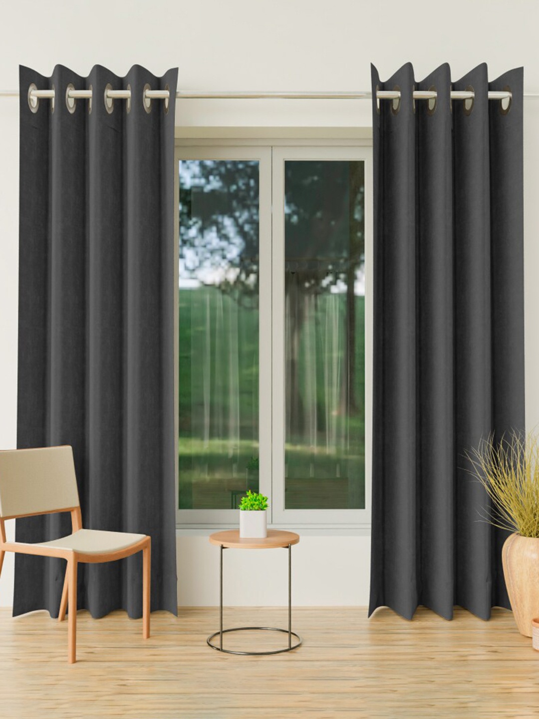 

CURIOUS LIFESTYLE Grey Set of 2 Room Darkening Door Curtain