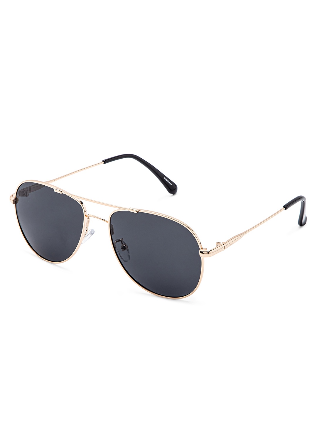 

Intellilens Unisex Black Lens & Gold-Toned Aviator Sunglasses with Polarised Lens
