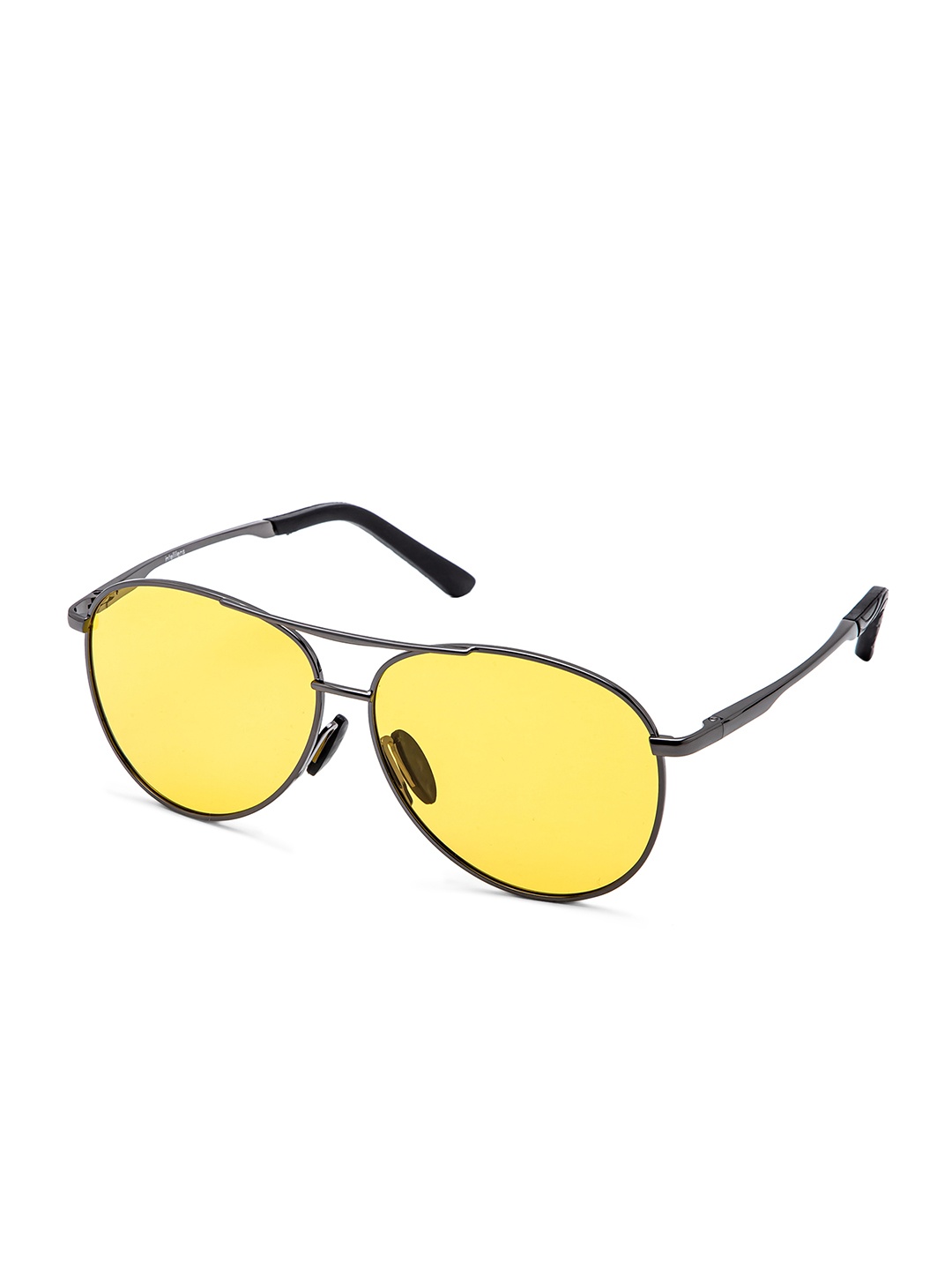 Intellilens Unisex Yellow Lens & Yellow Aviator Sunglasses with Polarised Lens