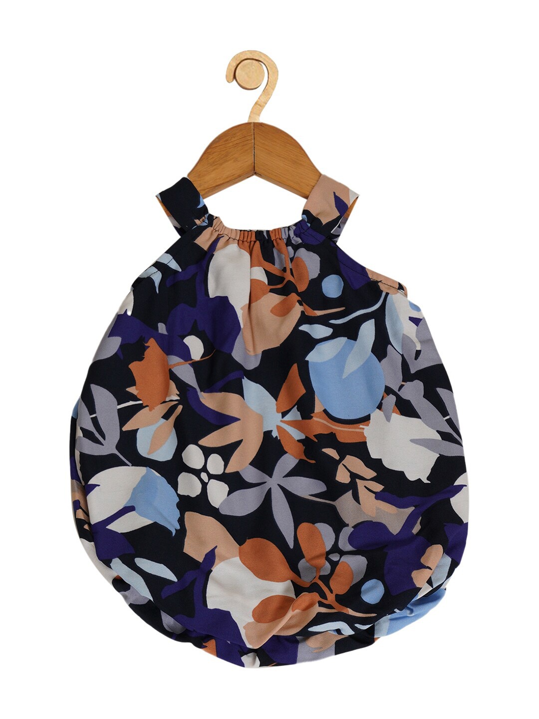 

Creative Kids Navy Blue Floral Balloon Dress