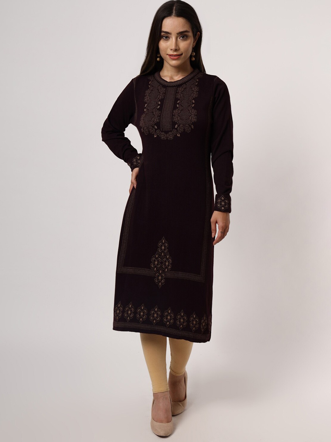 

KEIKO Women Mauve & Beige Printed Pullover