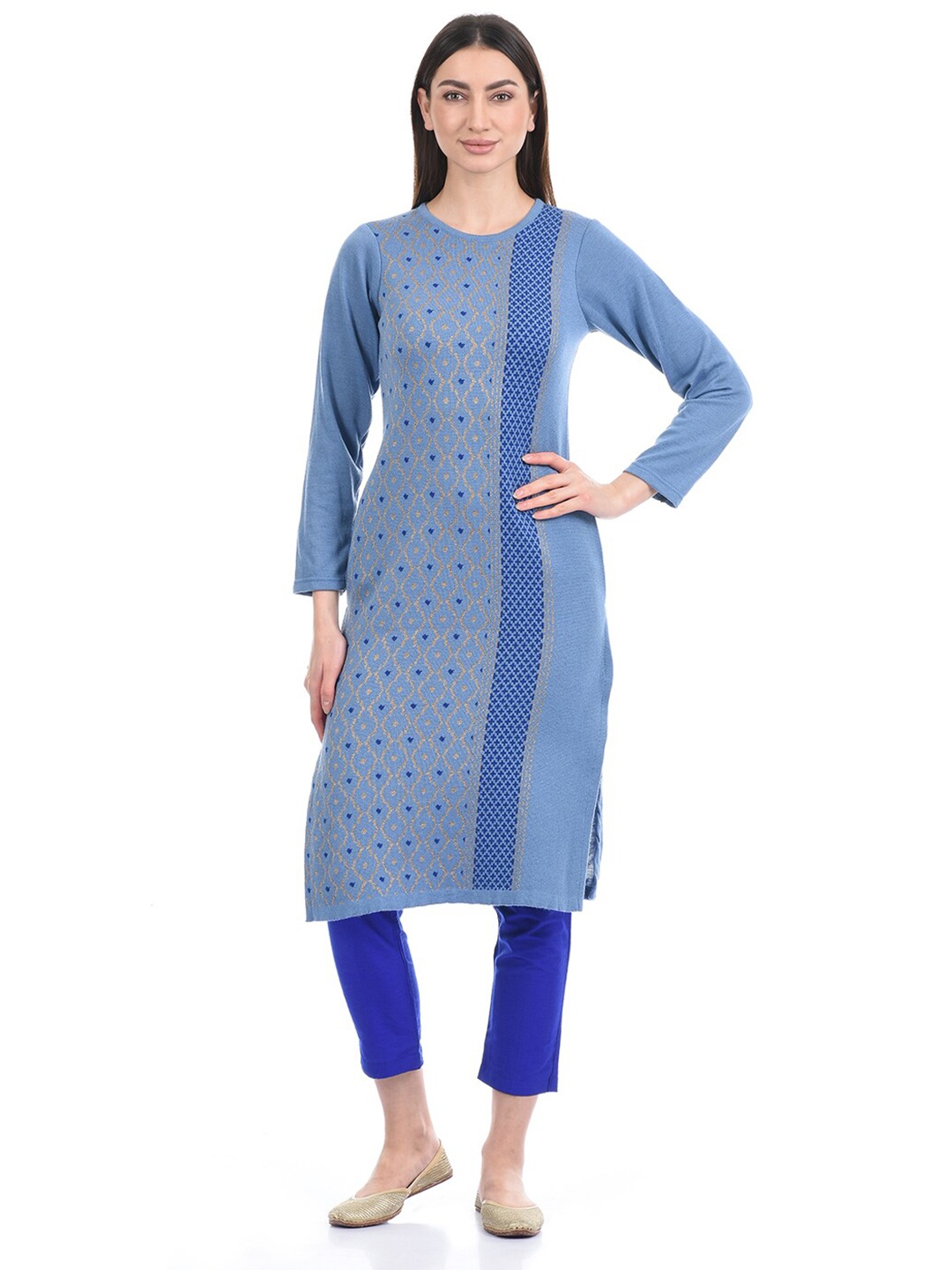 

KEIKO Women Grey & Blue Floral Pullover