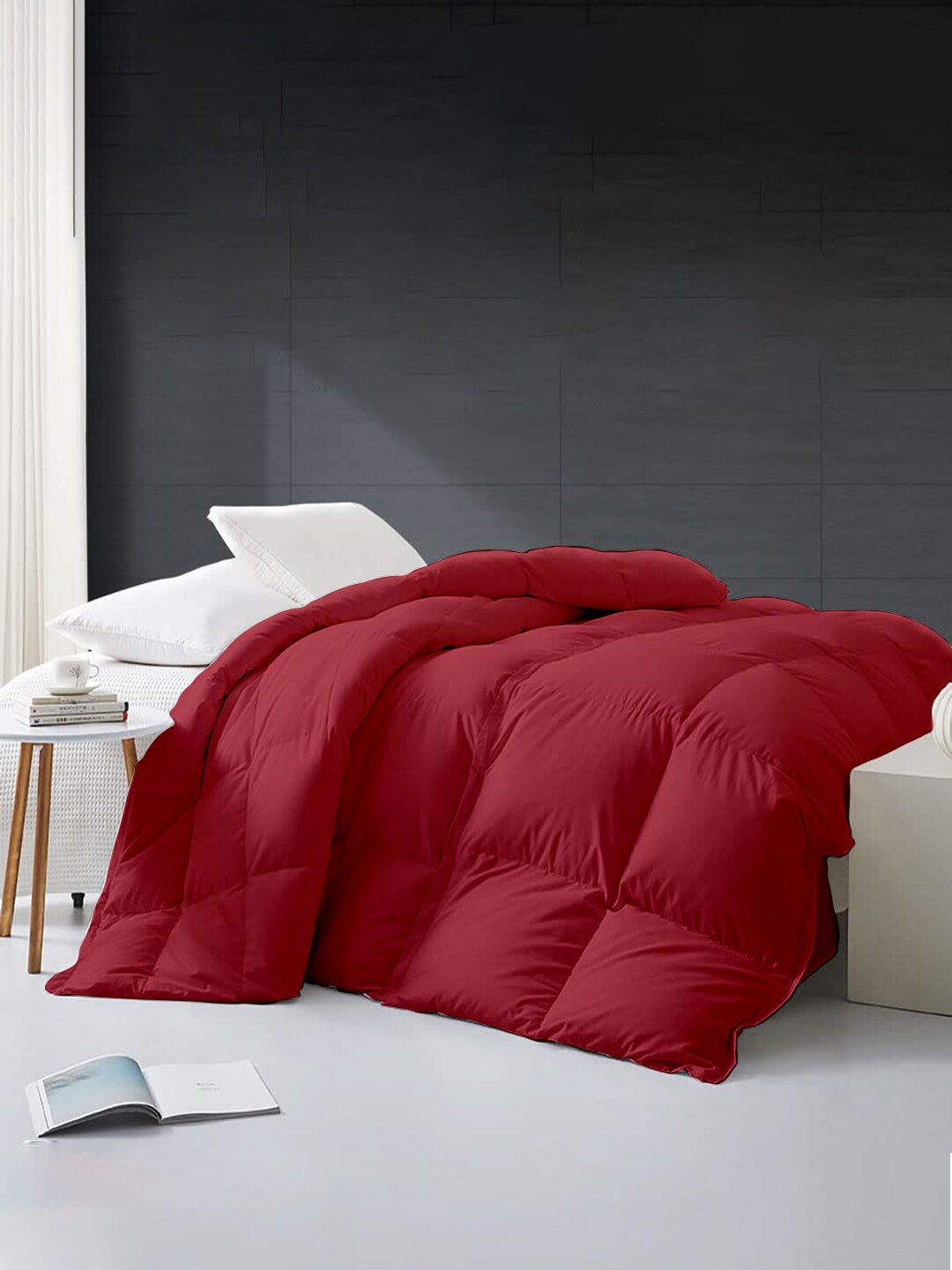 

RAZZAI Burgundy & Grey Microfiber Mild Winter 500 GSM Single Bed Comforter