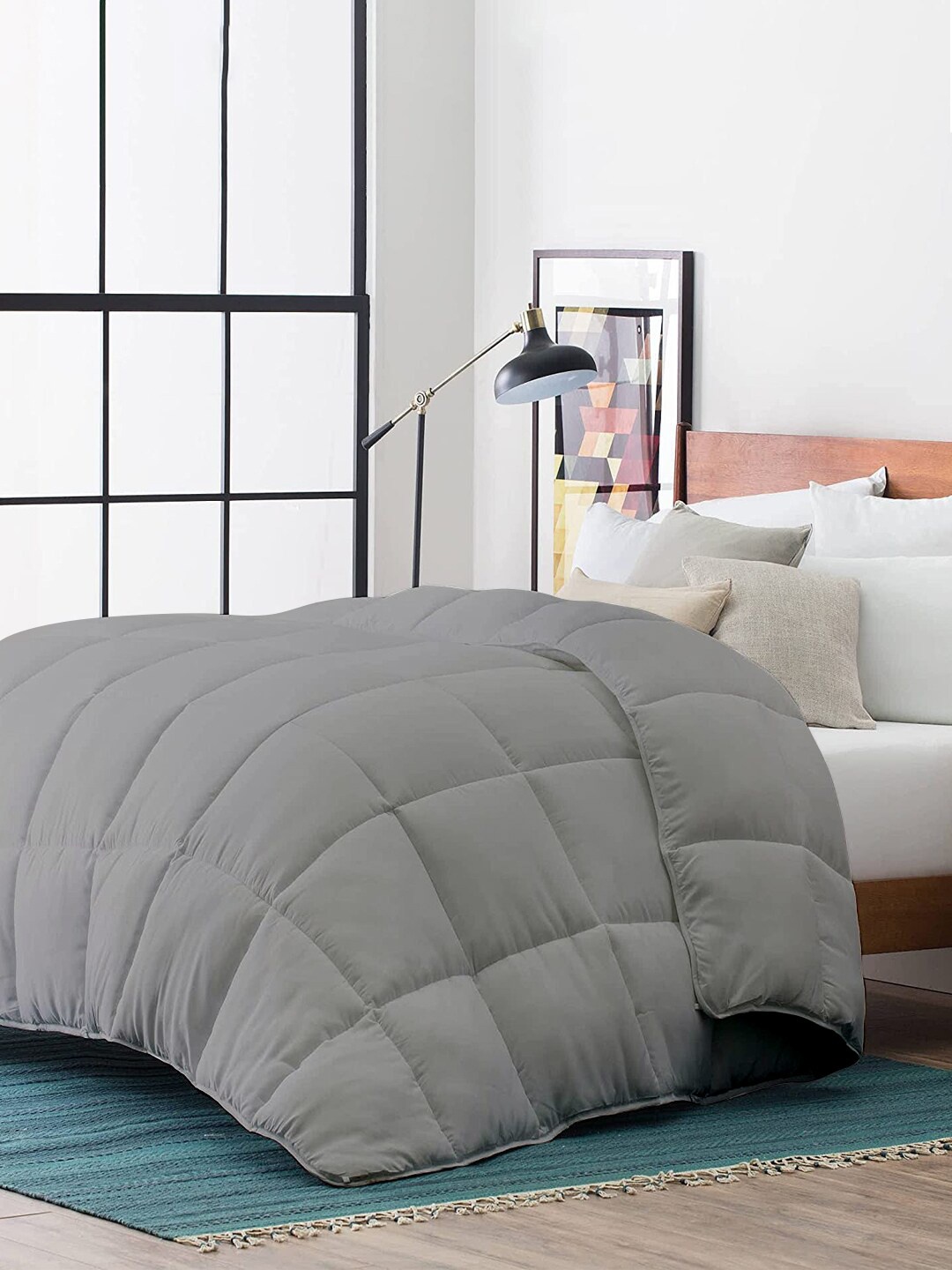 

RAZZAI Silver-Toned Microfiber Mild Winter 210 GSM Single Bed Comforter