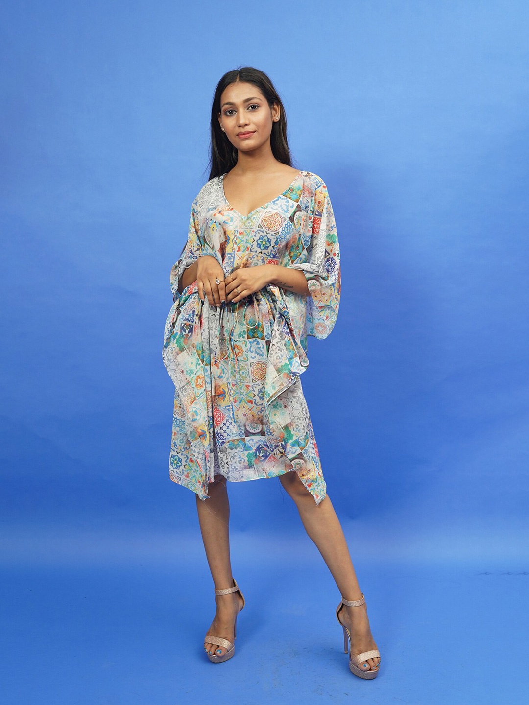 

Rajoria Instyle Multicoloured Georgette Ethnic Empire Dress, Multi