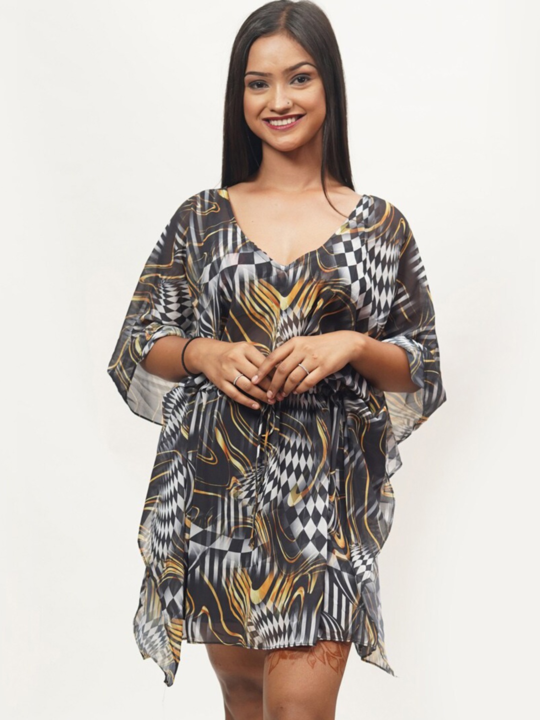 

Rajoria Instyle Multicoloured Georgette Ethnic Dress, Multi