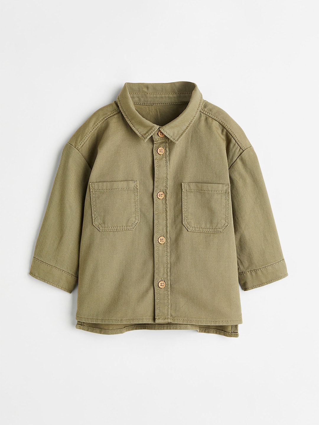 

H&M Boys Cotton Twill Shacket, Olive