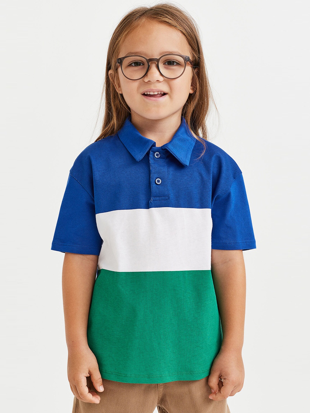 

H&M Kids Boys Cotton polo shirt, Blue