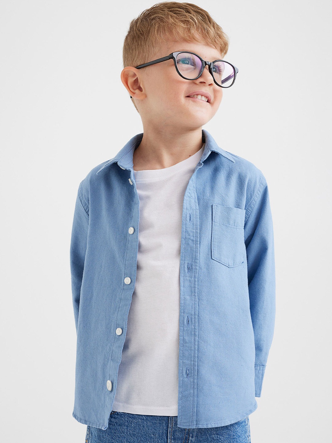 

H&M Kids Boys Cotton shirt, Blue