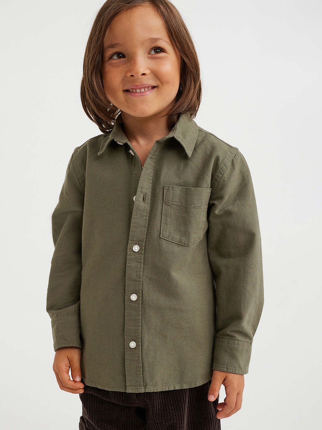 

H&M Boys Cotton Shirt, Green