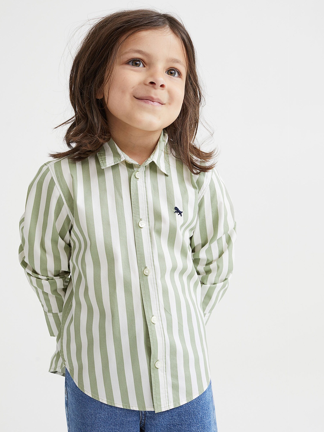 

H&M Kids Boys Cotton shirt, Green