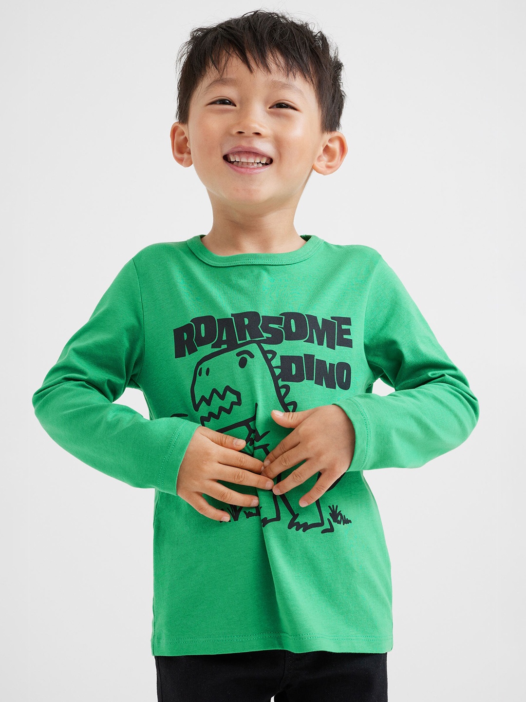 

H&M Boys Cotton Jersey Top, Green