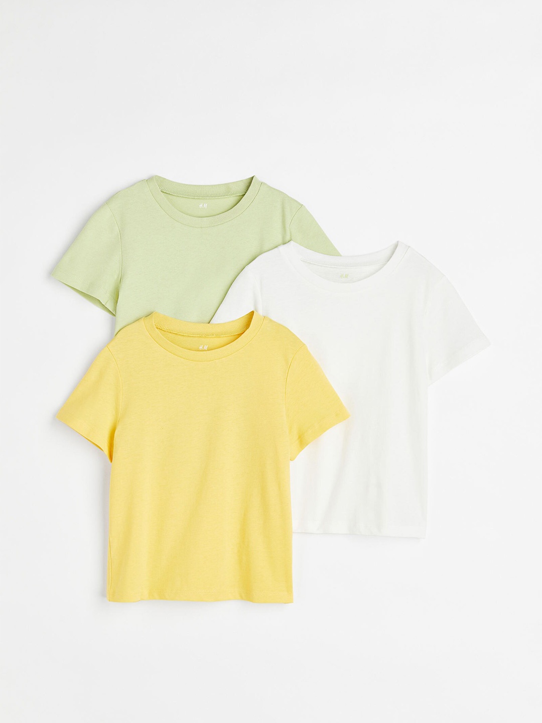 

H&M Boys 3-Pack Cotton T-shirts, White