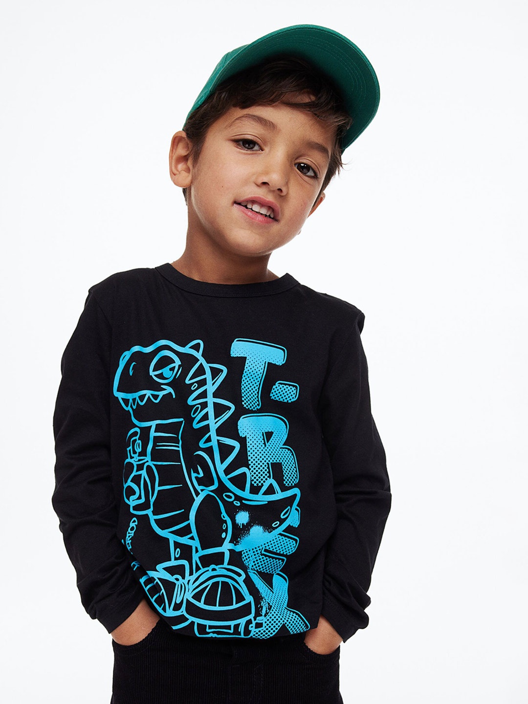 

H&M Kids Boys Cotton jersey top, Black