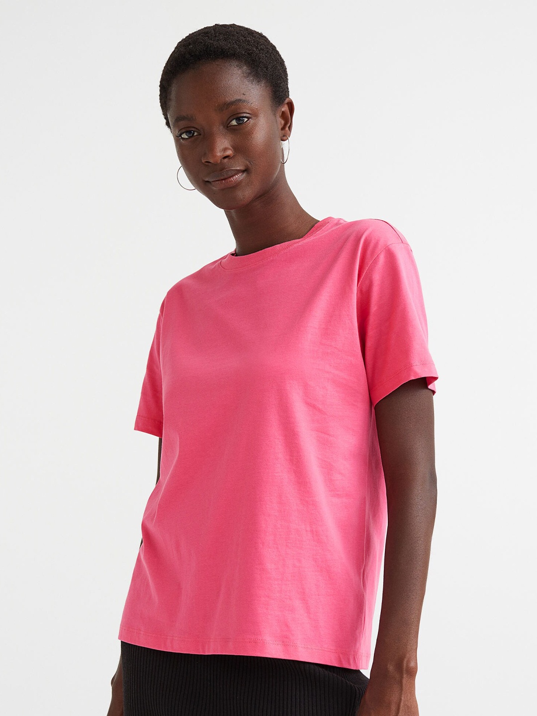 

H&M Women Cotton T-shirt, Pink