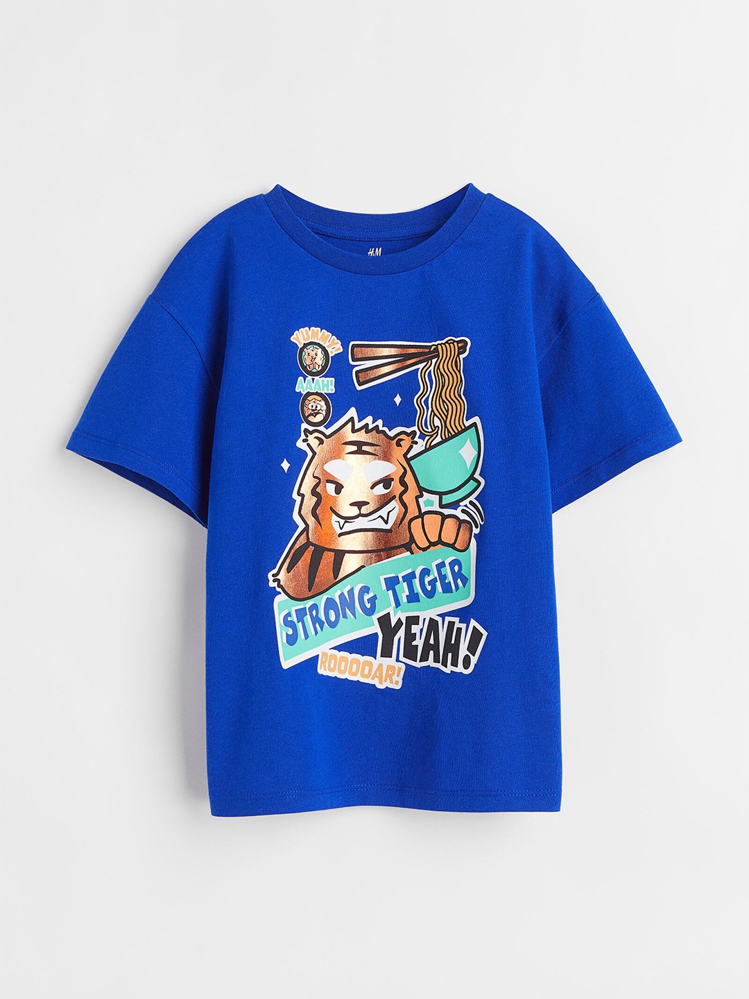 

H&M Boys Printed Cotton T-shirt, Blue