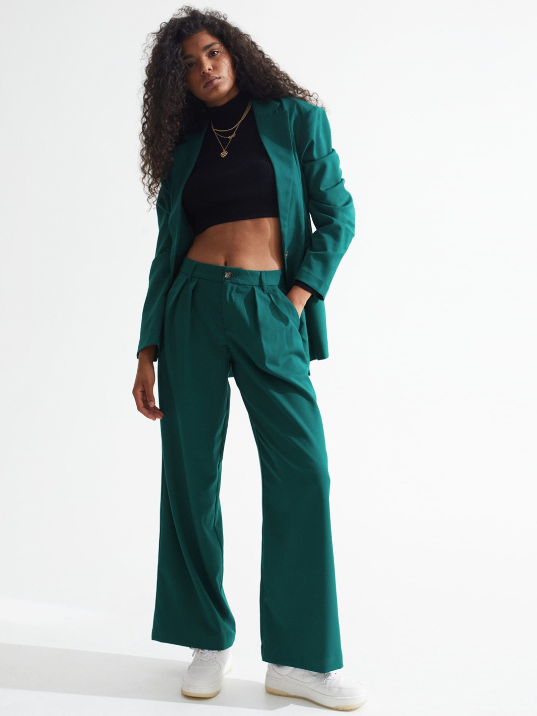 

H&M Woman Tailored trousers, Green