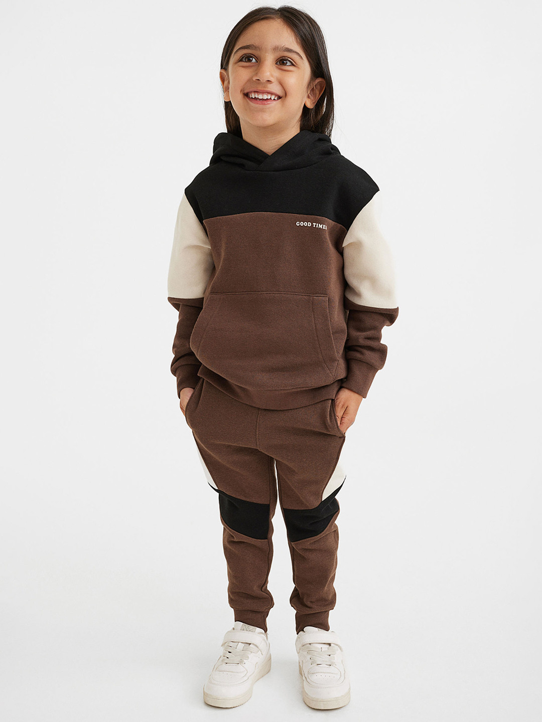 

H&M Boys Colourblocked Joggers, Brown