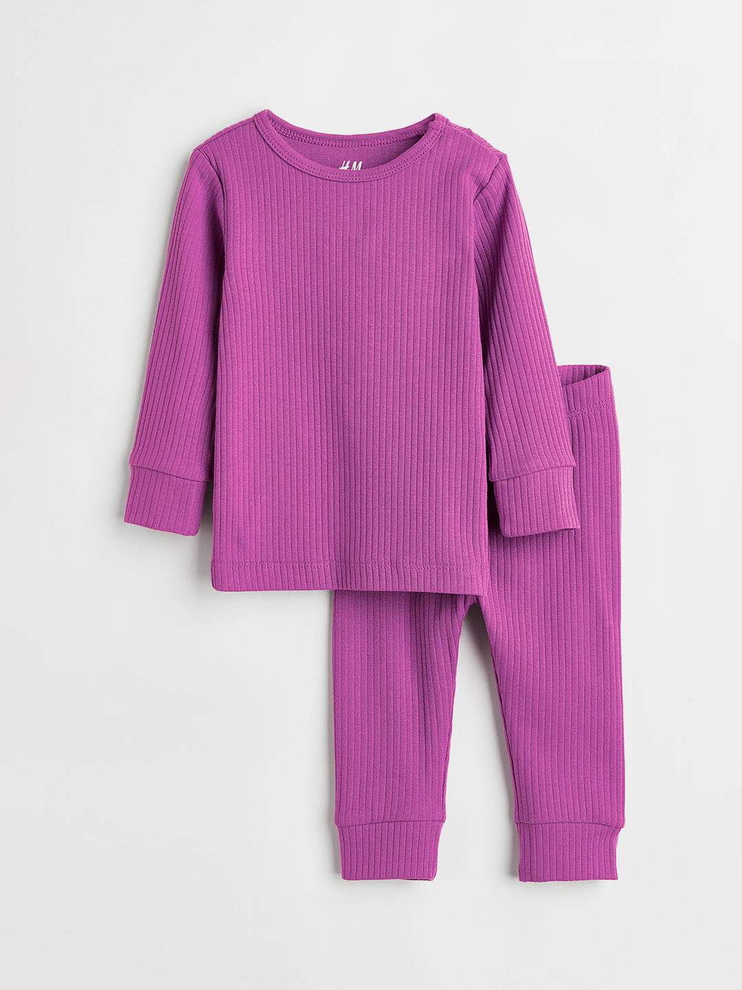 

H&M Ribbed Cotton Set, Purple