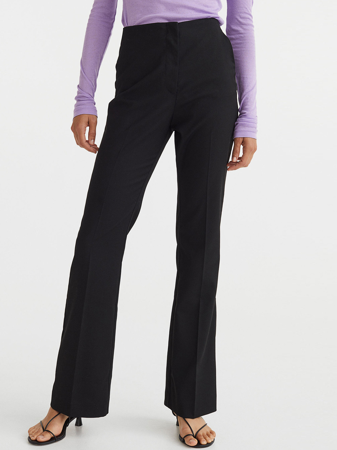 

H&M Women Flared Trousers, Black