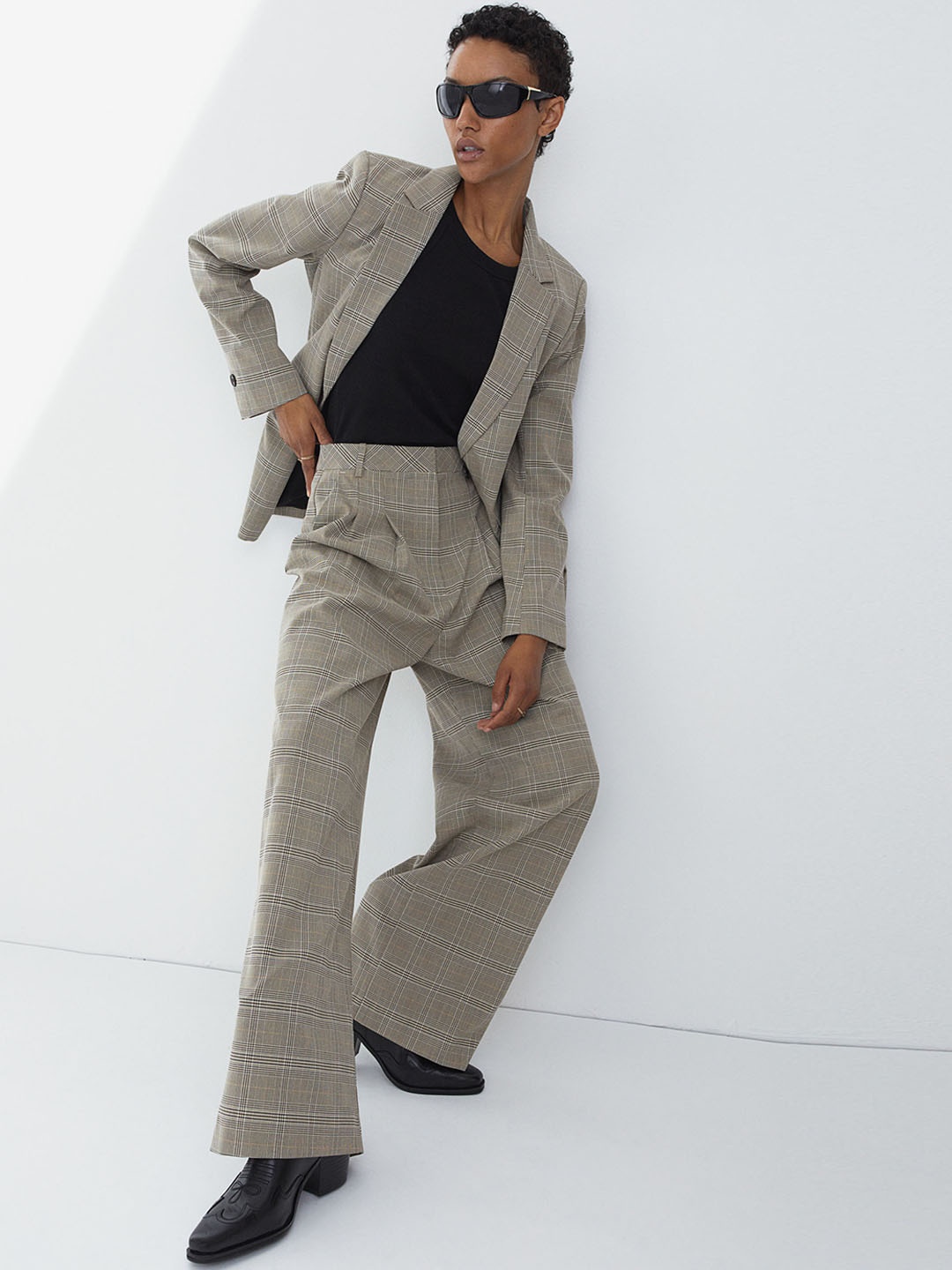 

H&M Women Wide Trousers, Beige