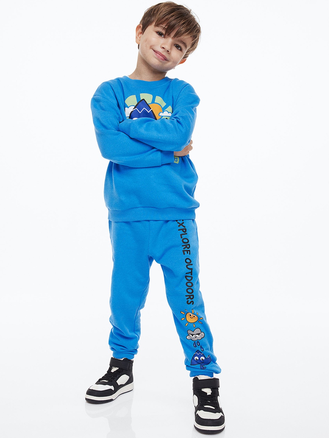 

H&M Kids Boys Printed joggers, Blue