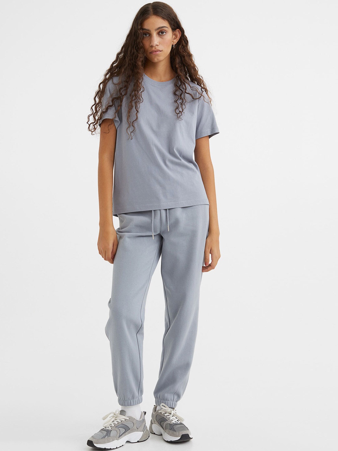 

H&M Cotton-Blend Sweatpants, Grey