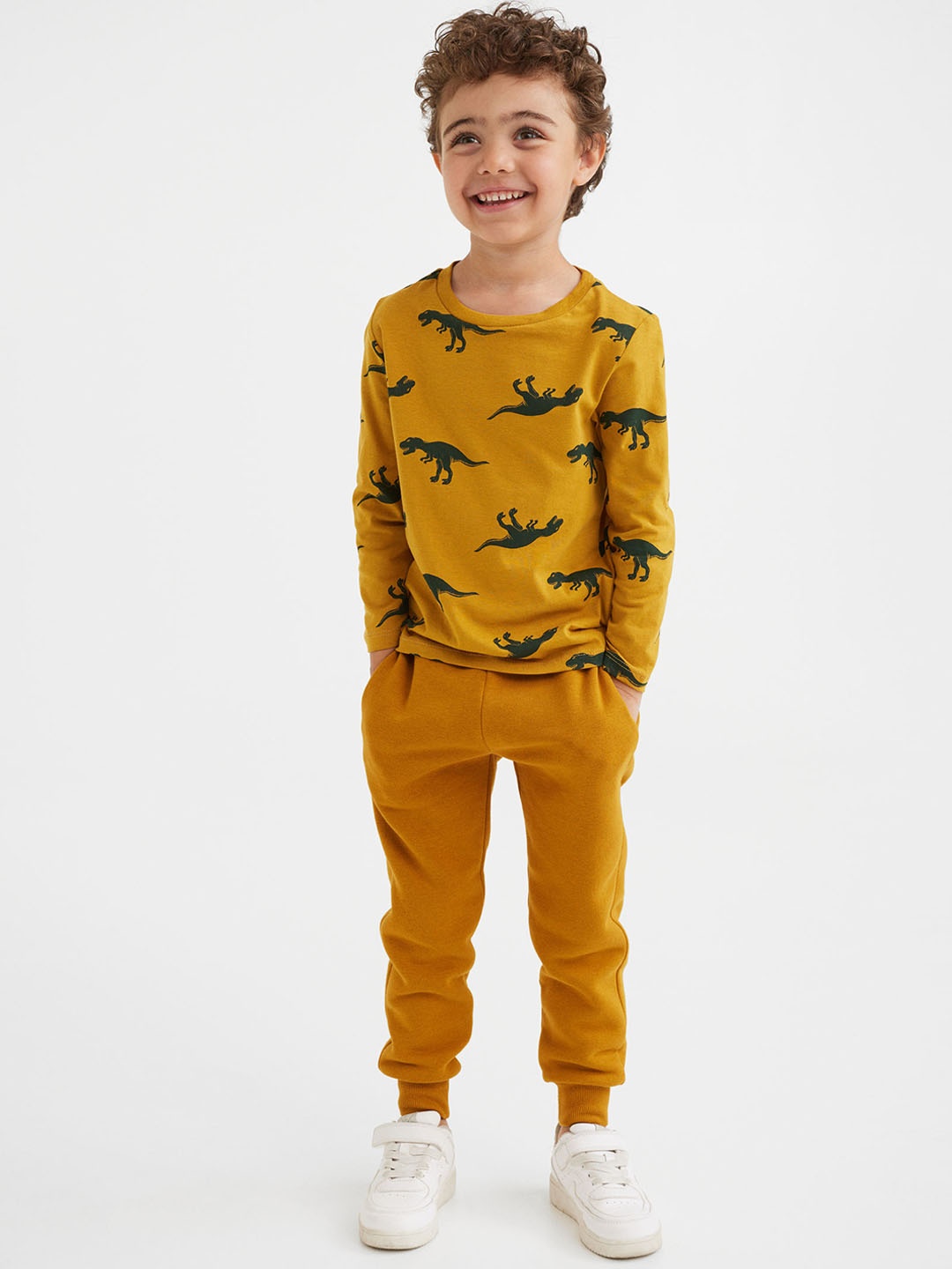 

H&M Boys Brushed-Inside Joggers, Yellow