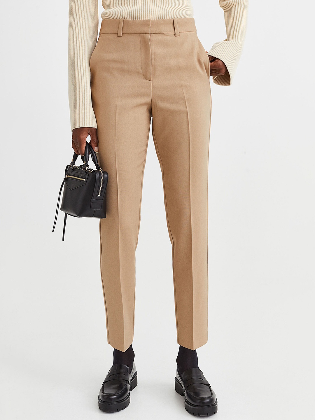 

H&M Women Cigarette Trousers, Beige