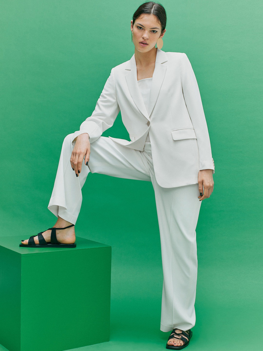 

H&M Women Single-Breasted Jacket, White