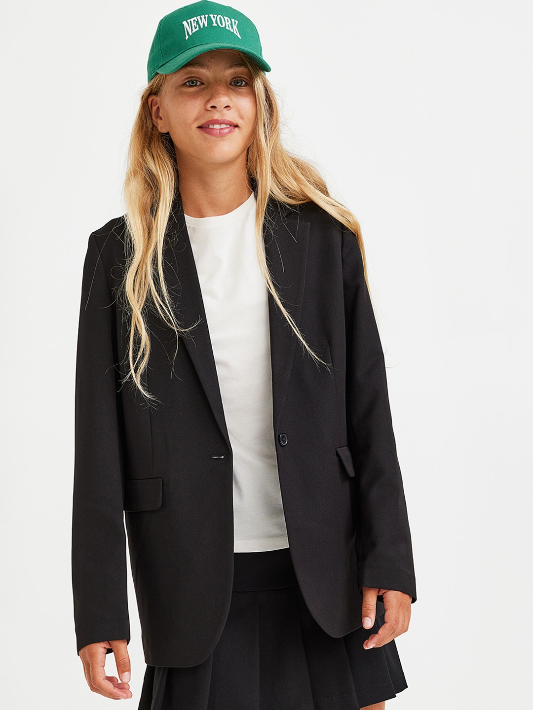 

H&M Girls Solid Blazers, Black