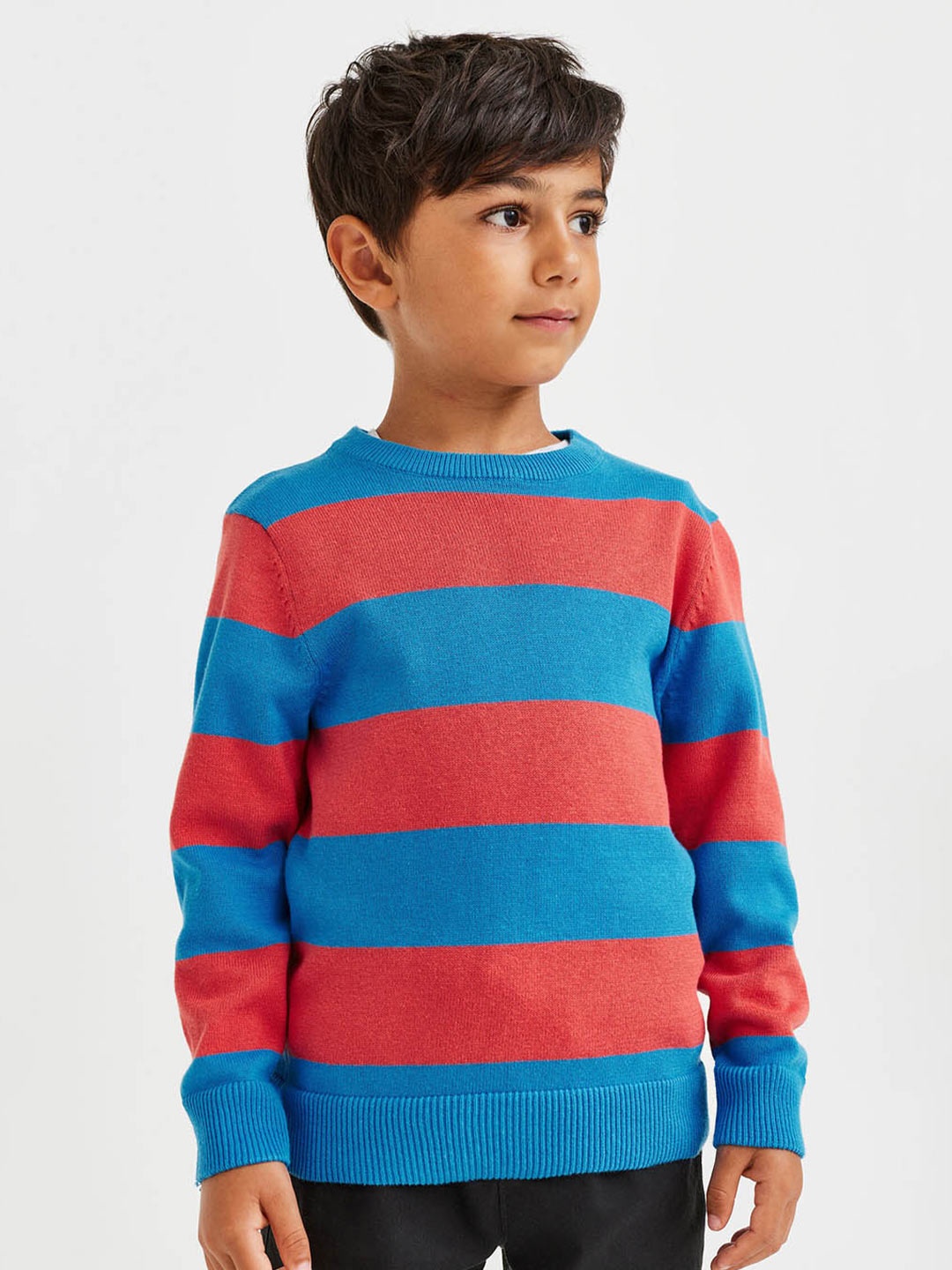 

H&M Boys Jacquard-knit cotton jumper, Blue