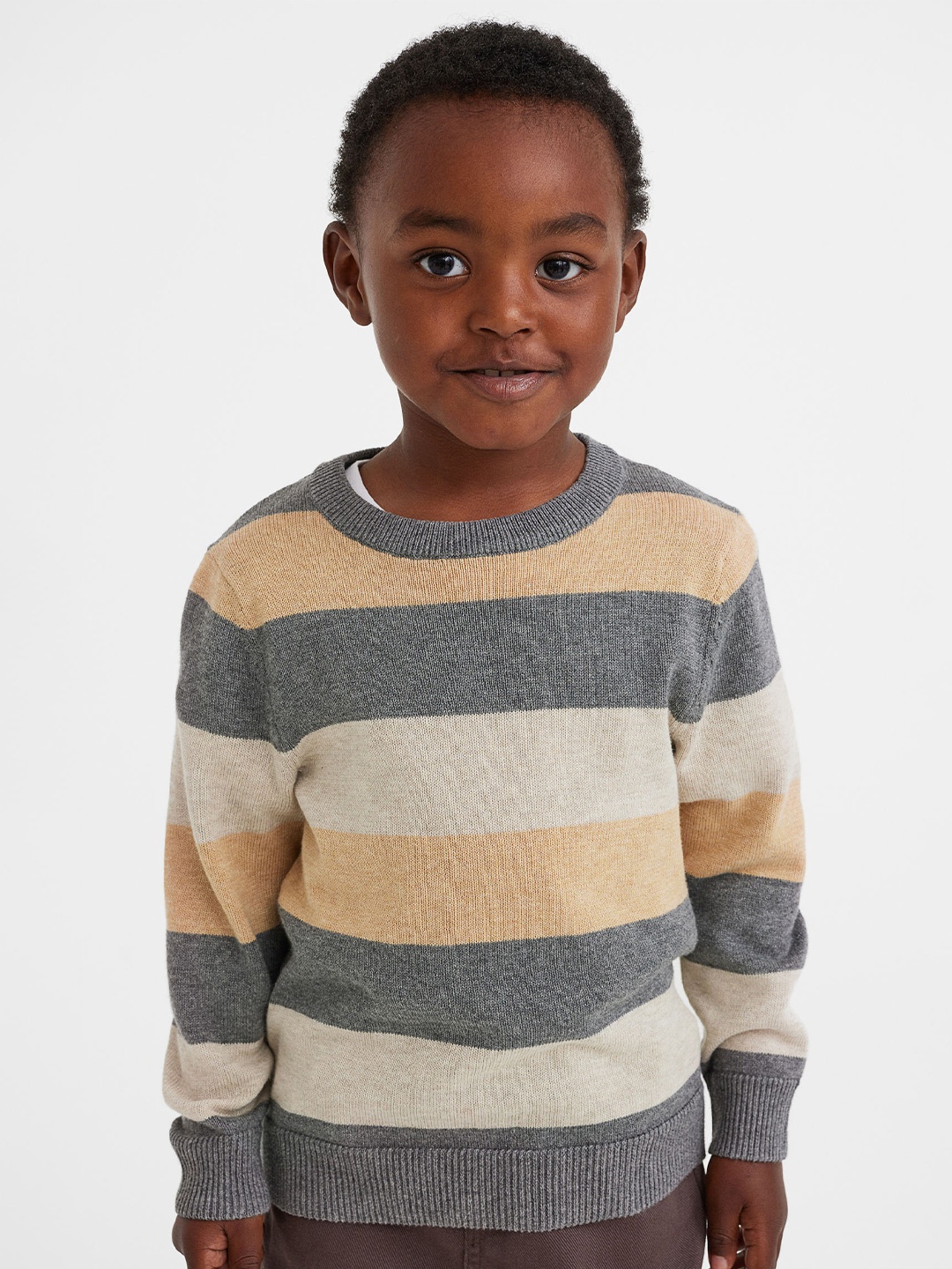

H&M Boys Jacquard-knit cotton jumper, Beige