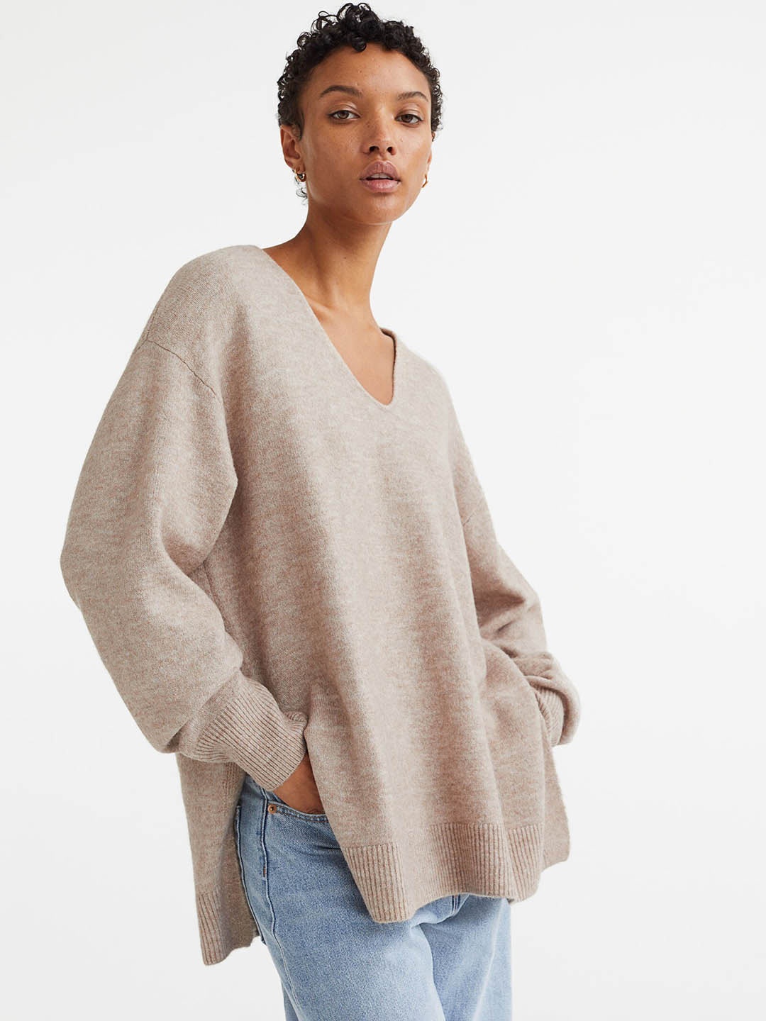 

H&M Women Oversized jumper, Beige