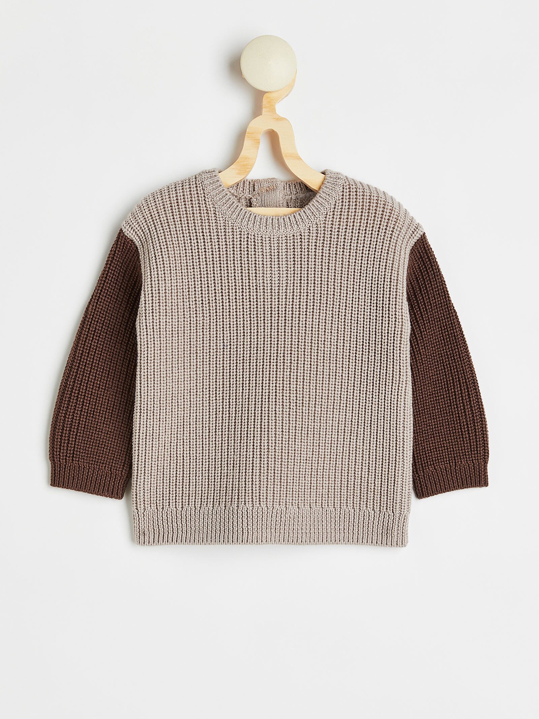 

H&M Boys Knitted merino wool jumper, Beige