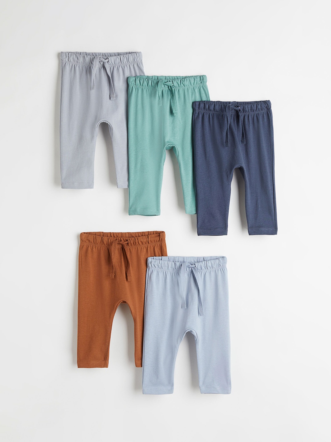 

H&M Boys 5-Pack Cotton Jersey Joggers, Blue
