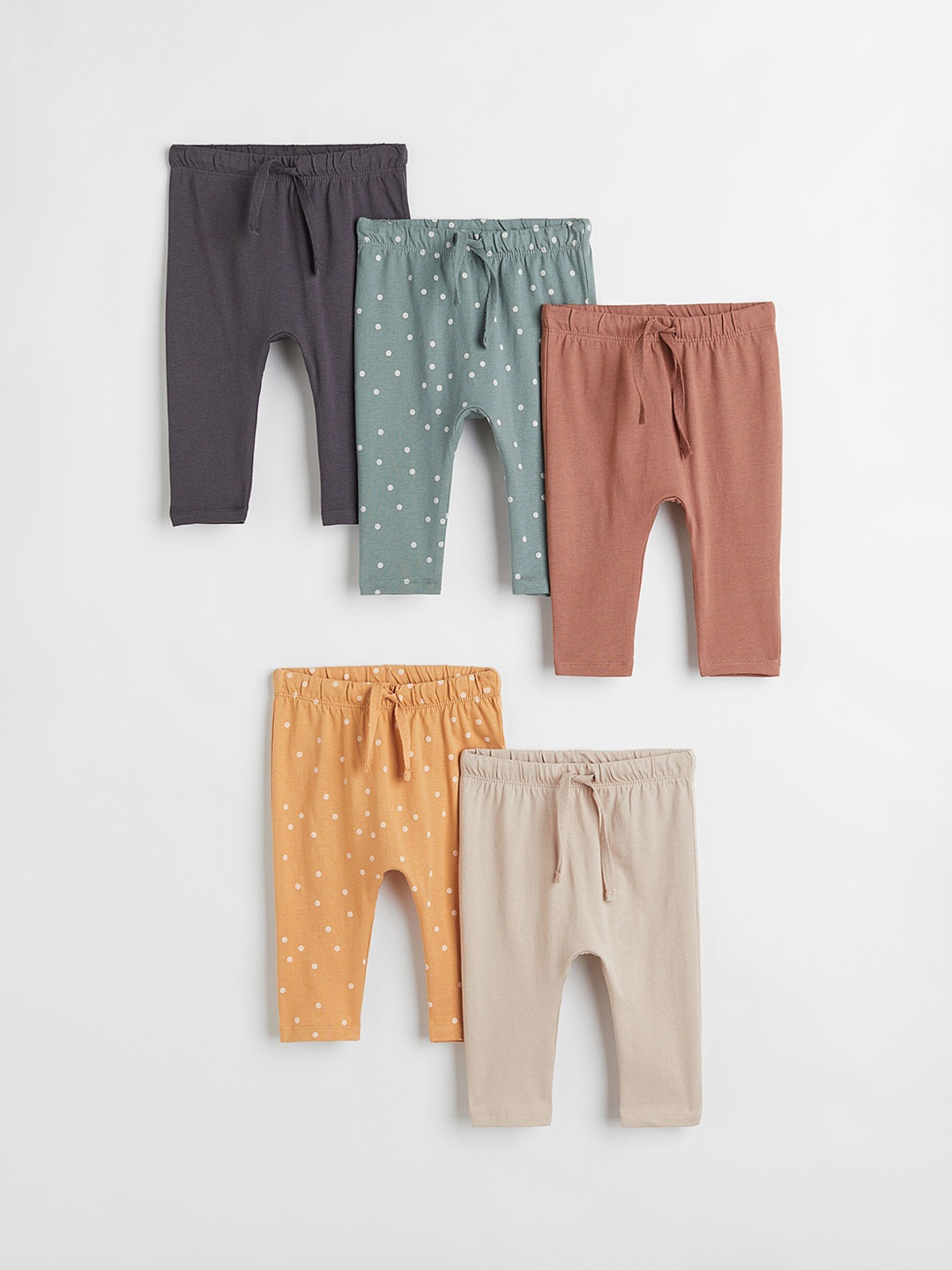

H&M Girls 5-Pack Cotton Trousers, Multi