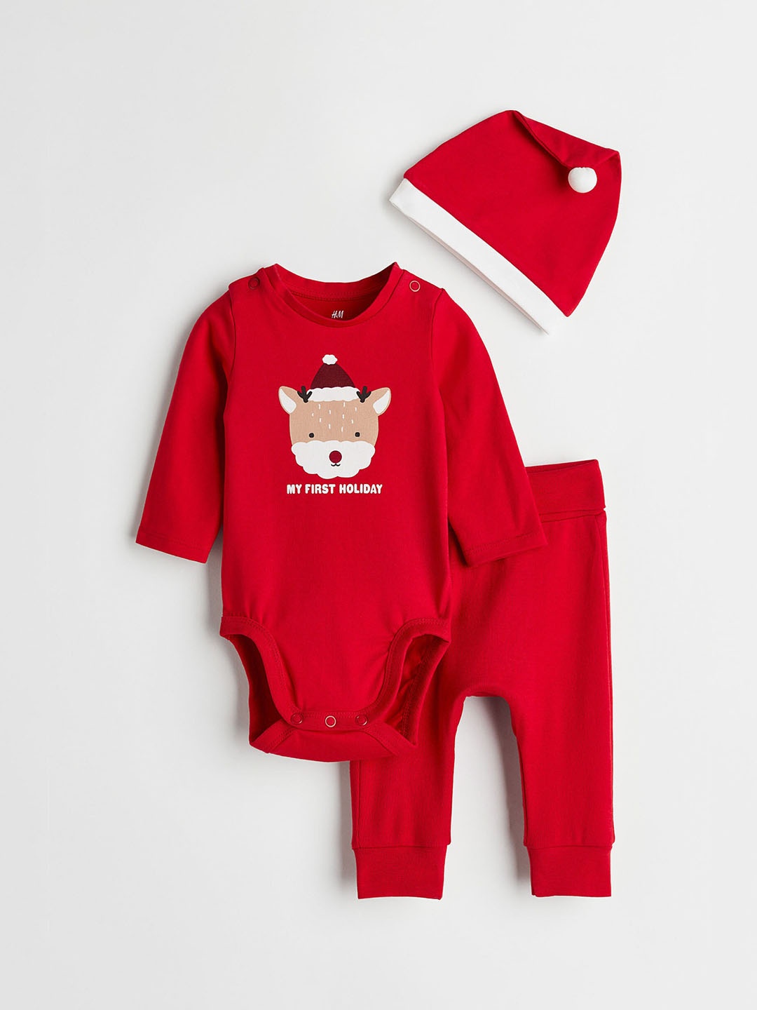 

H&M Girls 3-Piece Cotton Set, Red