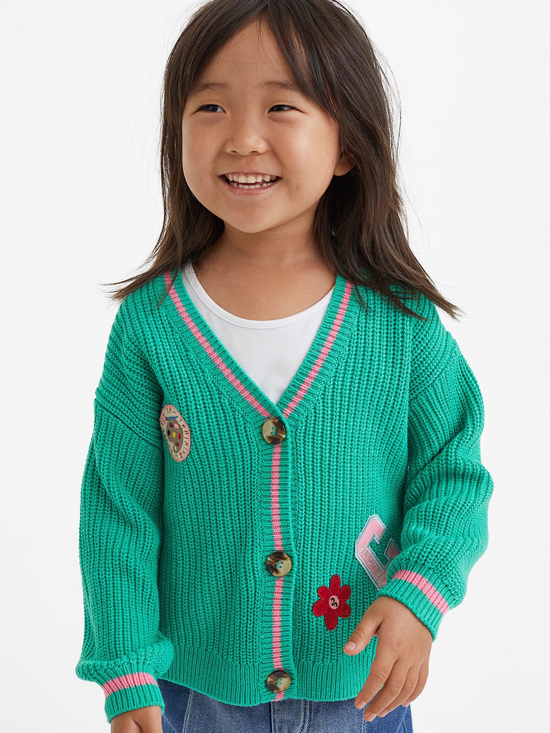 

H&M Girls Patterned cardigan, Green