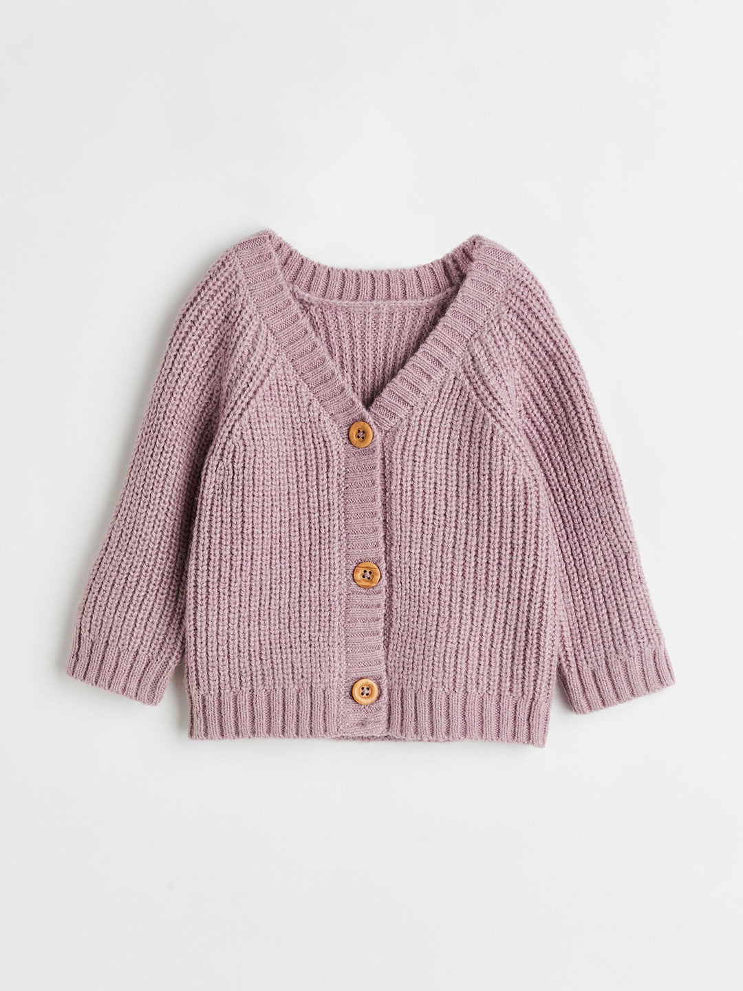 

H&M Girls Rib-Knit Cardigan, Purple