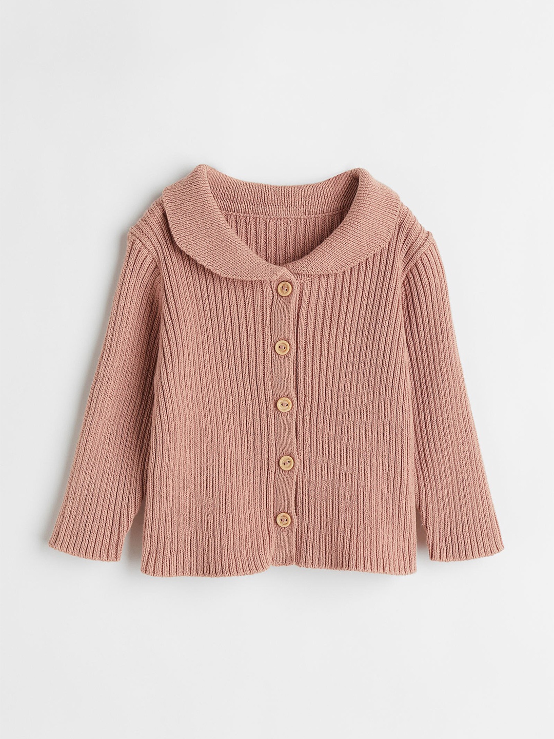 

H&M Girls Ribbed cotton cardigan, Pink