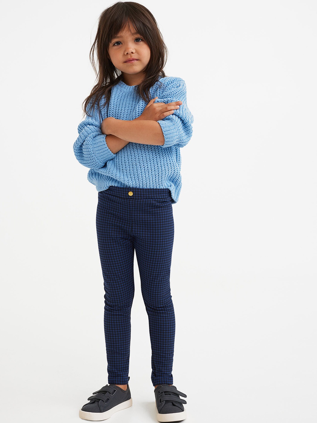 

H&M Girls Brushed-inside leggings, Blue